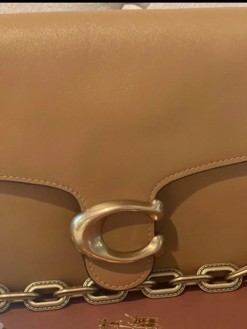 Coach Chain Tabby Honey Brown Leather With Brass Hardware Shoulder Bag CY919 NWT